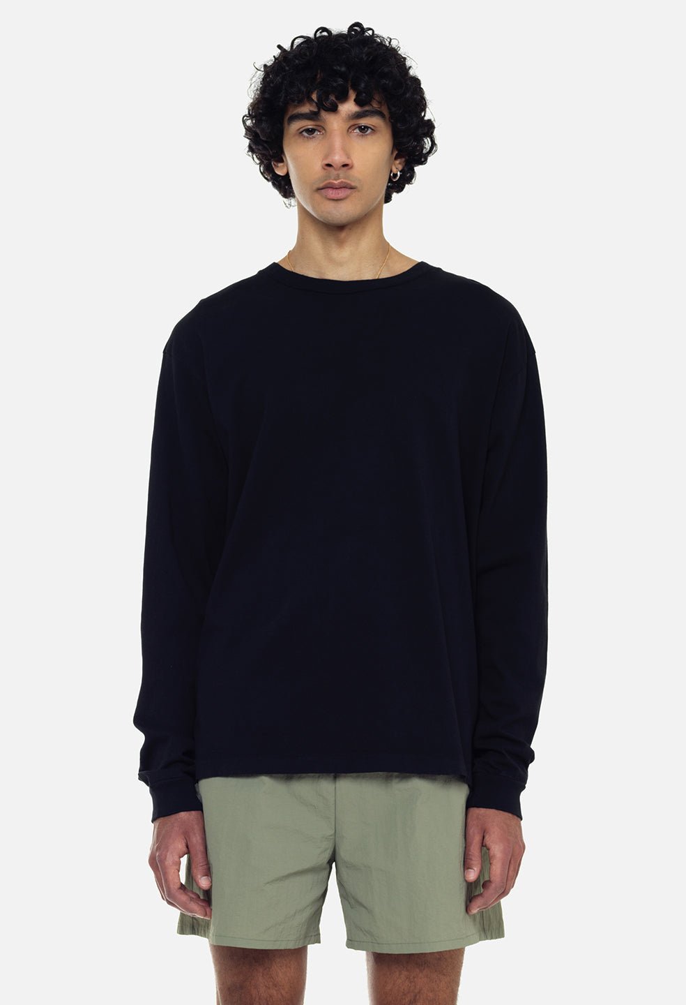 Recycled Cotton LS University Tee / Black - Image 2