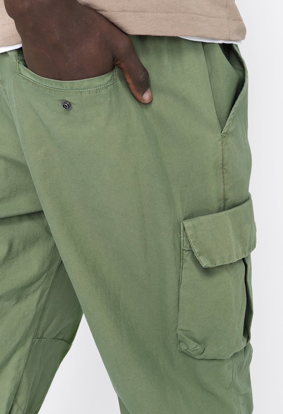 Back Sateen Cargo Pants / Olive - Image 7