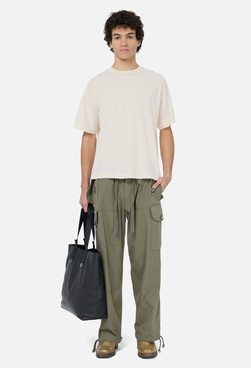 Summer Reversed Cropped Tee / Washed Salt - Image 3