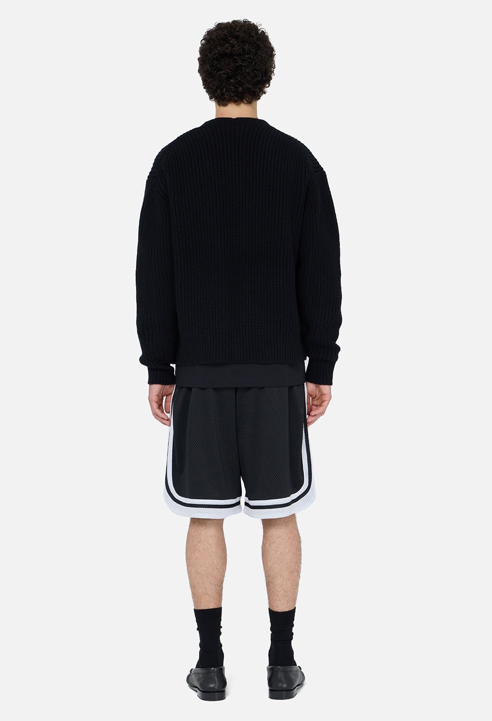 Shaolin Oversized Court Shorts / Black x White - Image 5