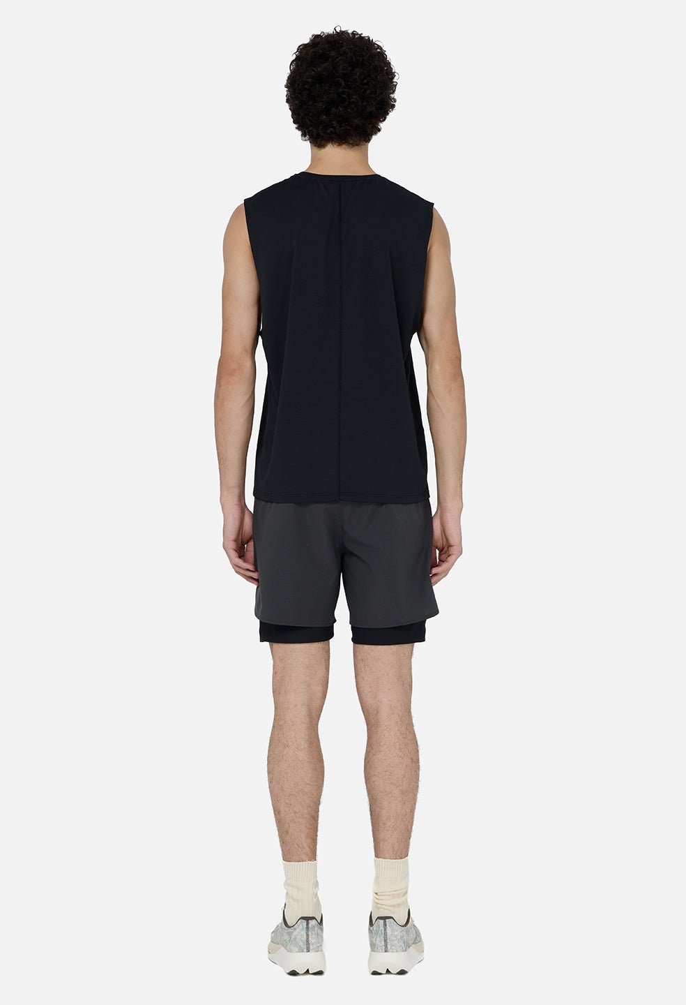 Grid-Mesh Sprint Shorts / Charcoal - Image 5