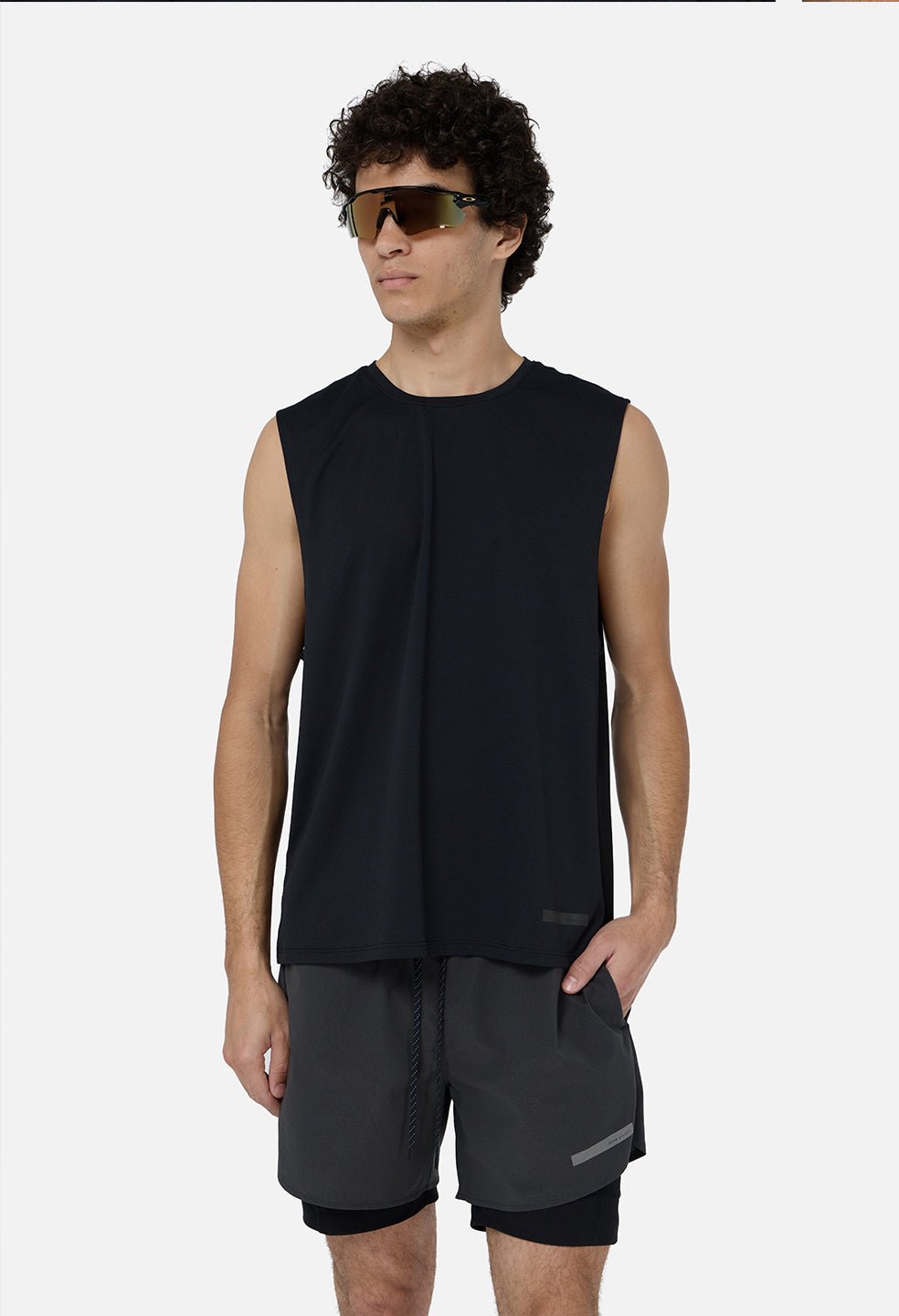 Grid-Mesh Sprint Shorts / Charcoal - Image 6