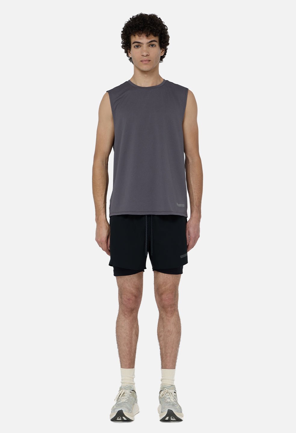 Grid-Mesh Sprint Shorts / Black - Image 3