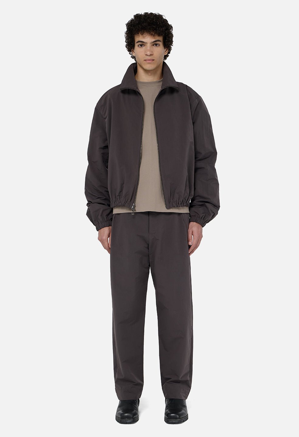 Vero Brushed Nylon Zip Jacket / Charcoal - Image 3