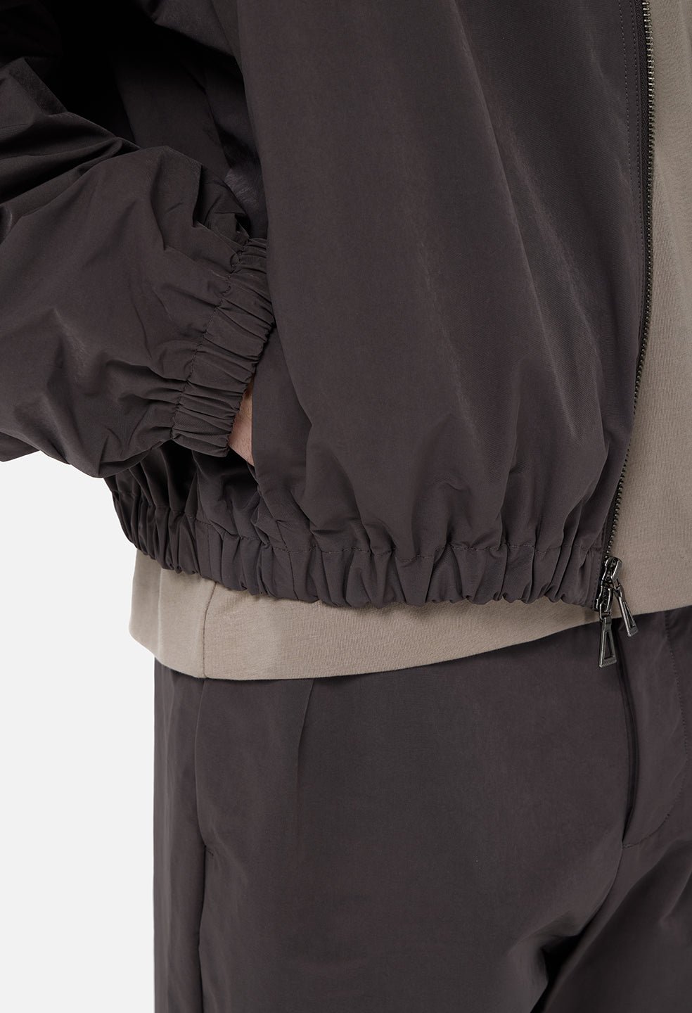 Vero Brushed Nylon Zip Jacket / Charcoal - Image 6