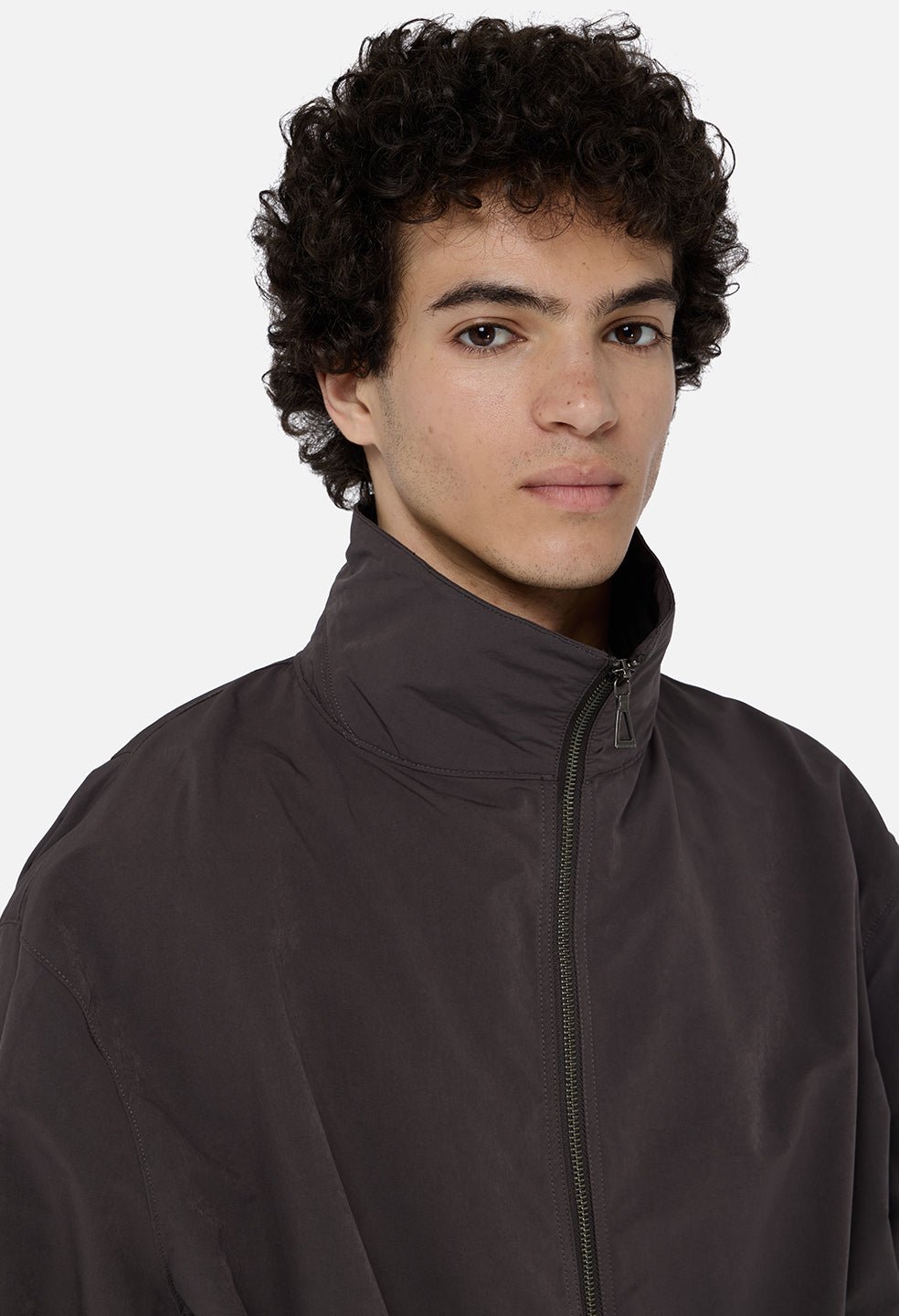 Vero Brushed Nylon Zip Jacket / Charcoal - Image 7