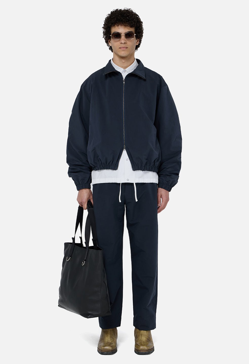 Vero Brushed Nylon Zip Jacket / Dark Navy - Image 3