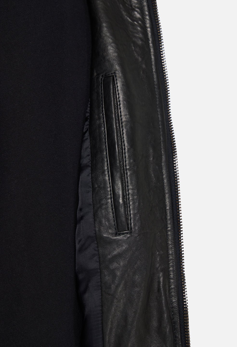 Leather Lautner Jacket / Black - Image 9