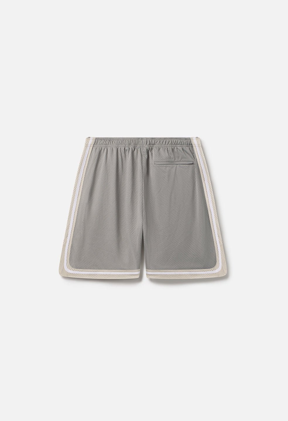 Shaolin Oversized Court Shorts / Grey x Tan - Image 9