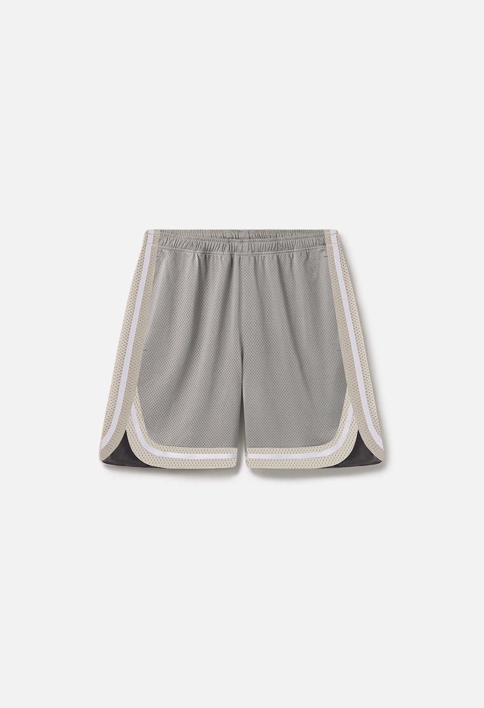 Shaolin Oversized Court Shorts / Grey x Tan
