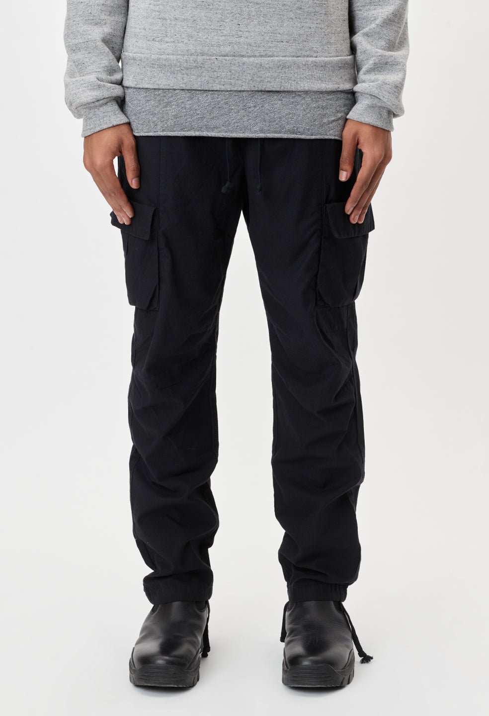 Back Sateen Cargo Pants / Black - Image 3