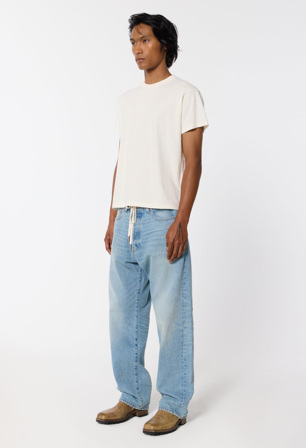 Air Spun Shrunken Tee / Salt - Image 4