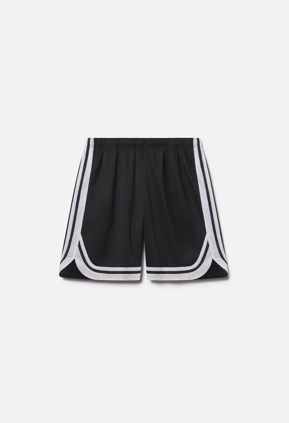 Shaolin Oversized Court Shorts / Black x White