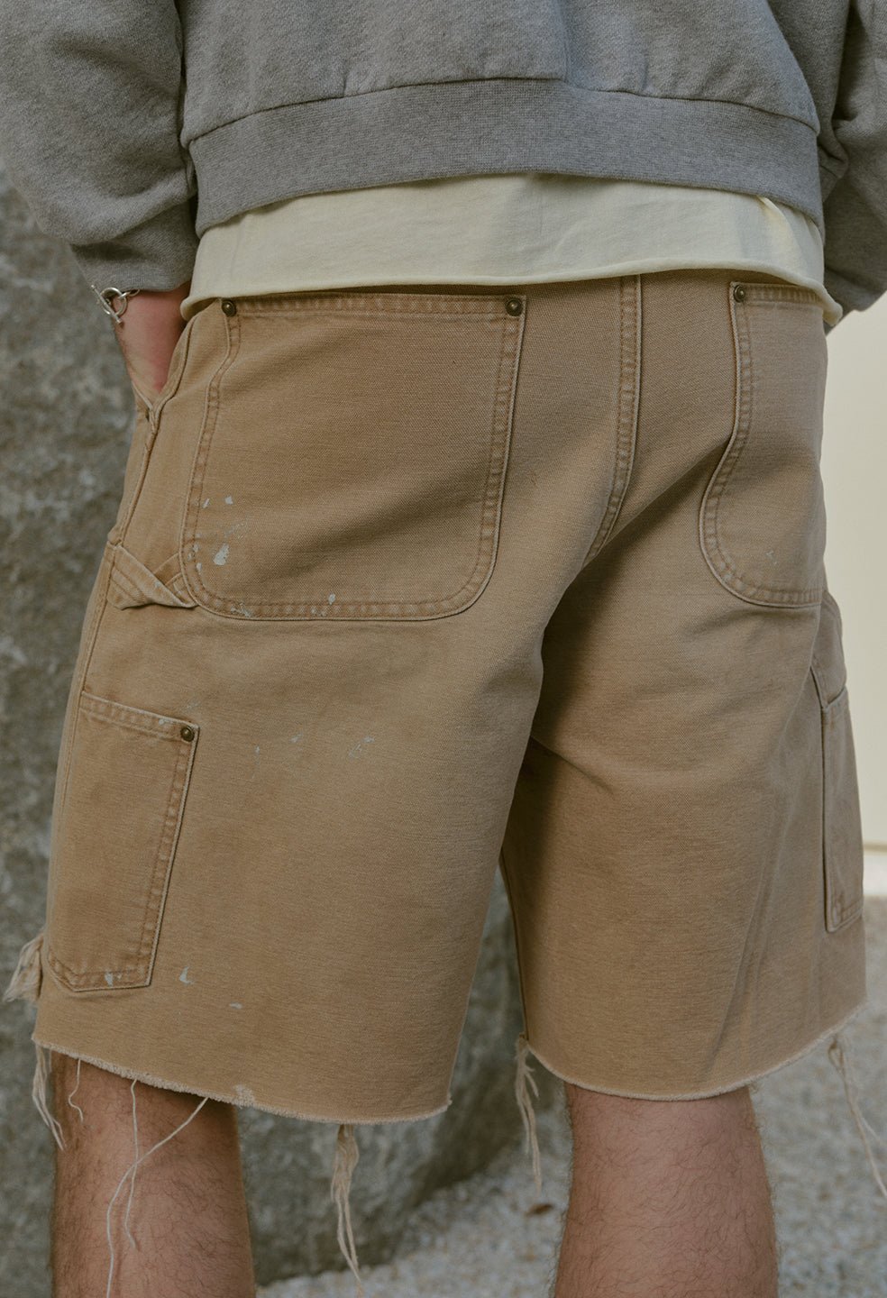 Desert Snow Cut-Off Work Short / Washed Camel - Image 4