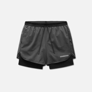 Grid-Mesh Sprint Shorts / Charcoal