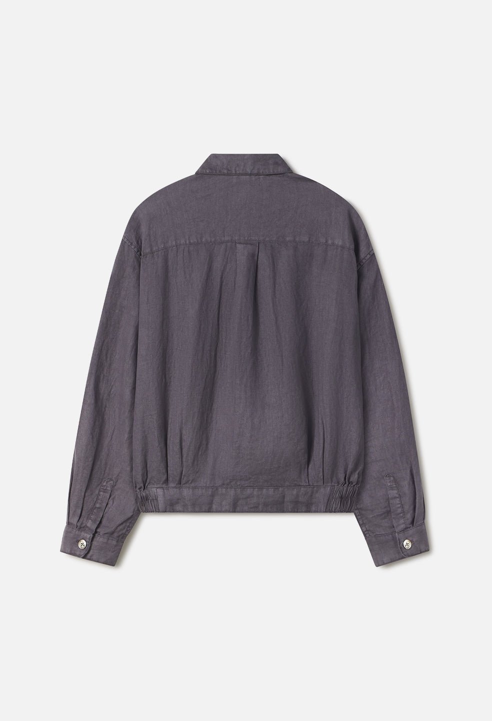 Nigril Linen Zip Jacket / Washed Black - Image 2