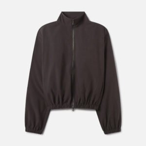 Vero Brushed Nylon Zip Jacket / Charcoal