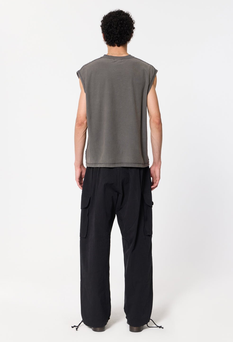 Summer Reversed Cropped Sleeveless / Washed Black - Image 6
