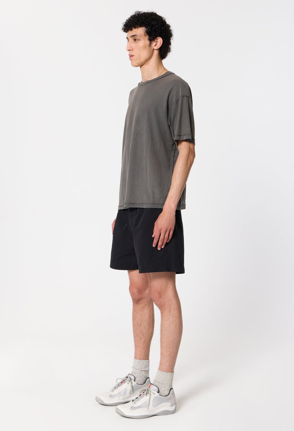 Summer Reversed Cropped Tee / Washed Black - Image 5