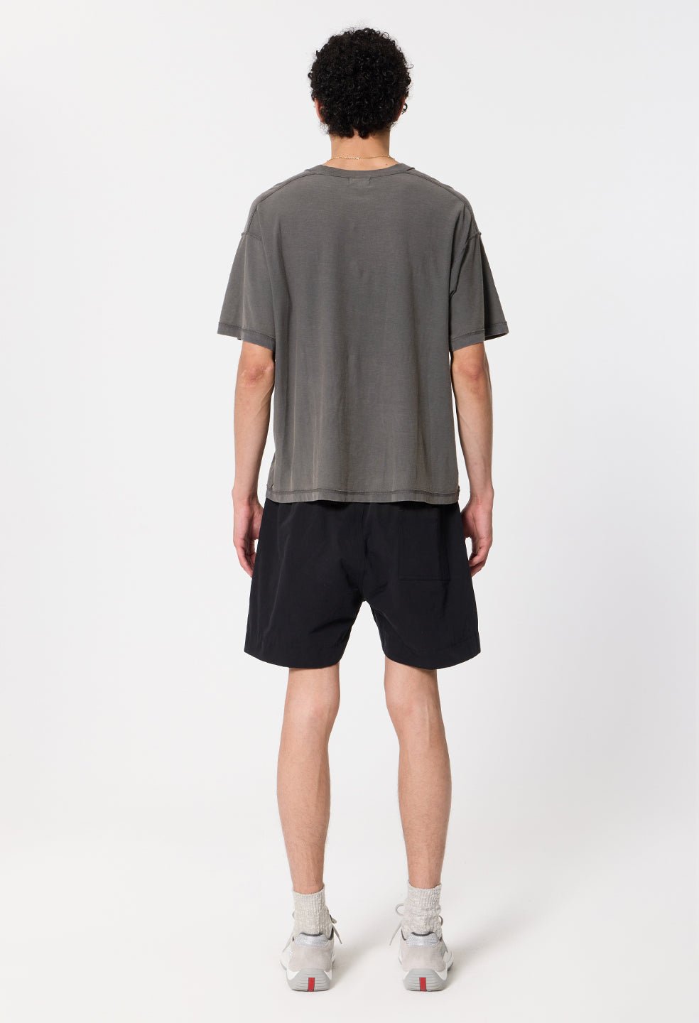Summer Reversed Cropped Tee / Washed Black - Image 6