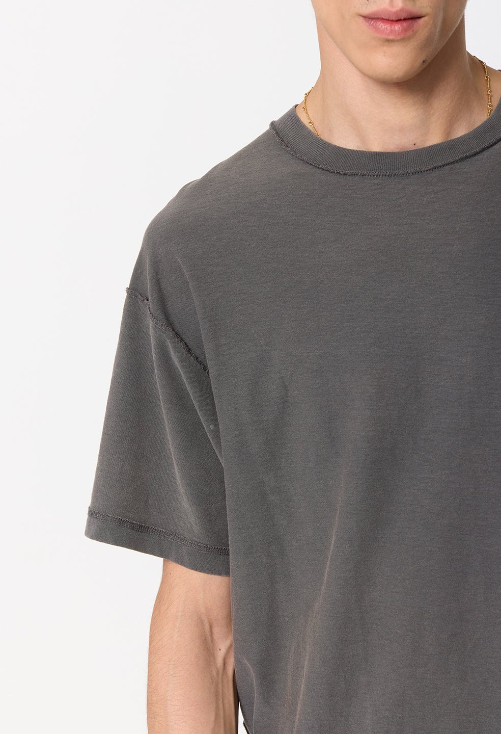 Summer Reversed Cropped Tee / Washed Black - Image 7