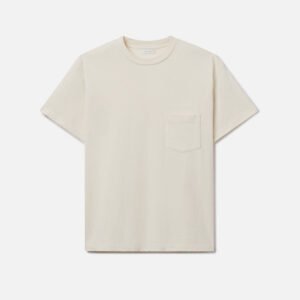 Silk Noil Campus Pocket Tee / Salt