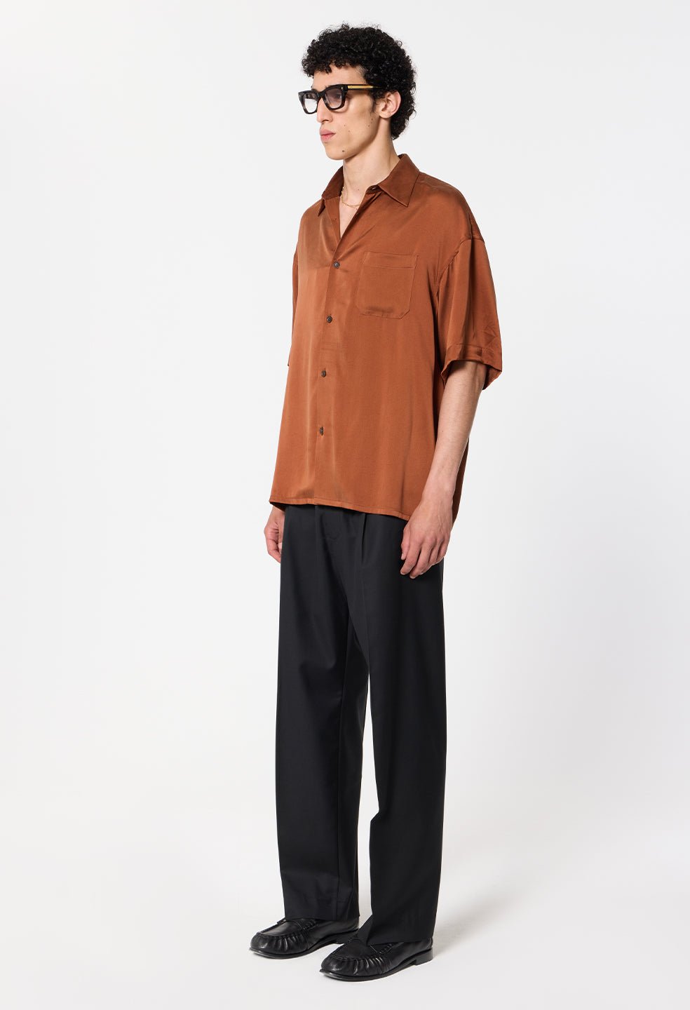 Wool Wide Easy Trouser / Black - Image 5