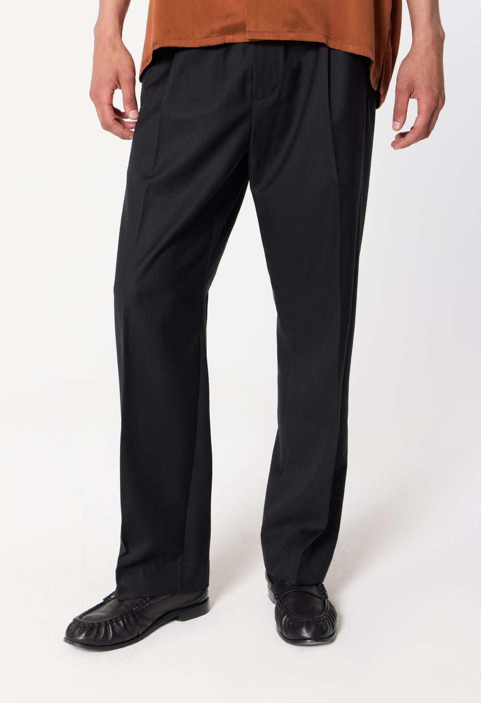 Wool Wide Easy Trouser / Black - Image 2