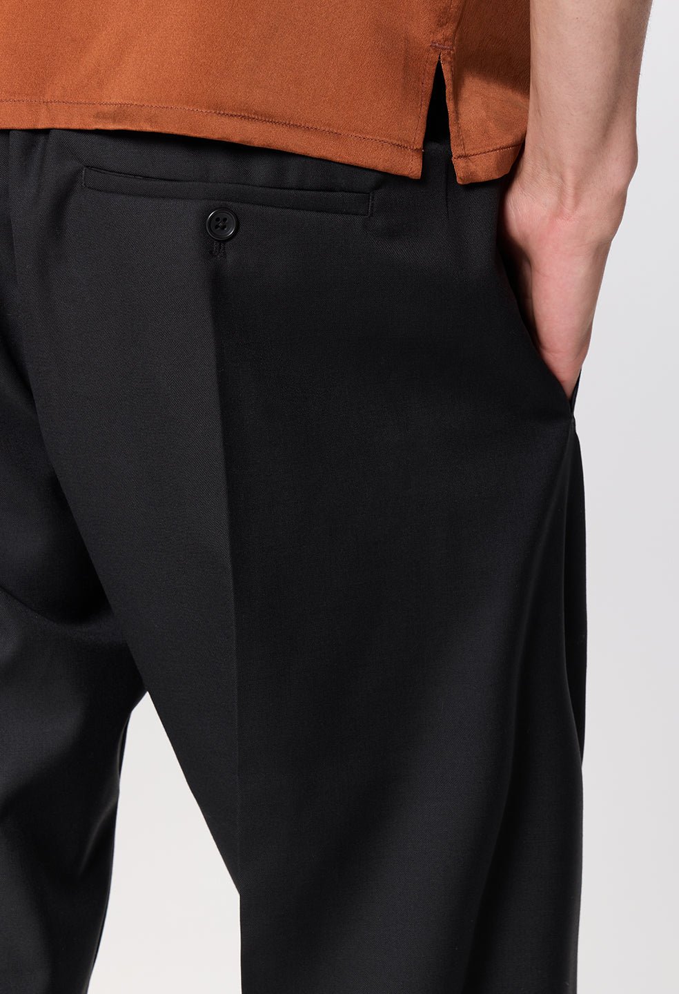 Wool Wide Easy Trouser / Black - Image 8