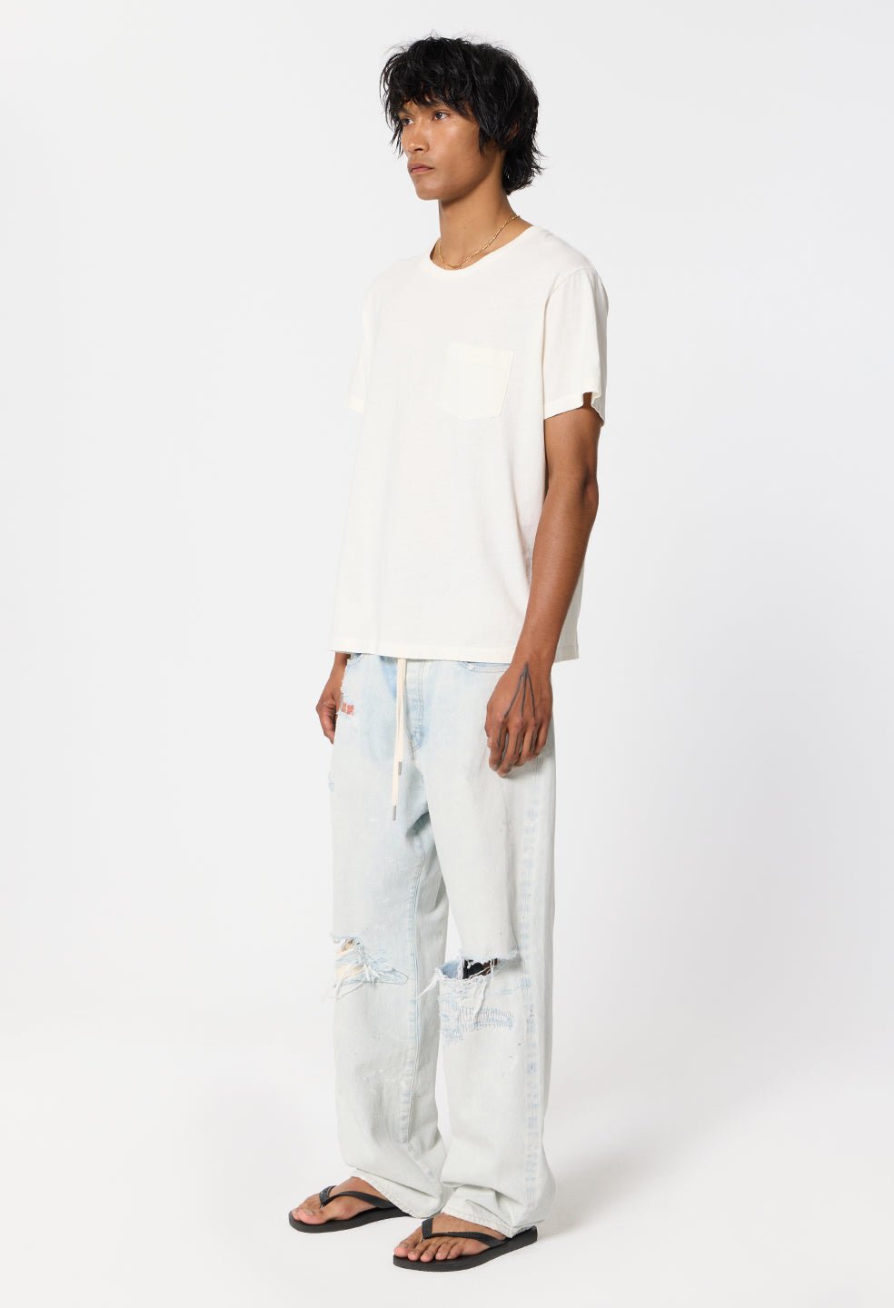 Air Spun Beach Pocket Tee / Salt - Image 4