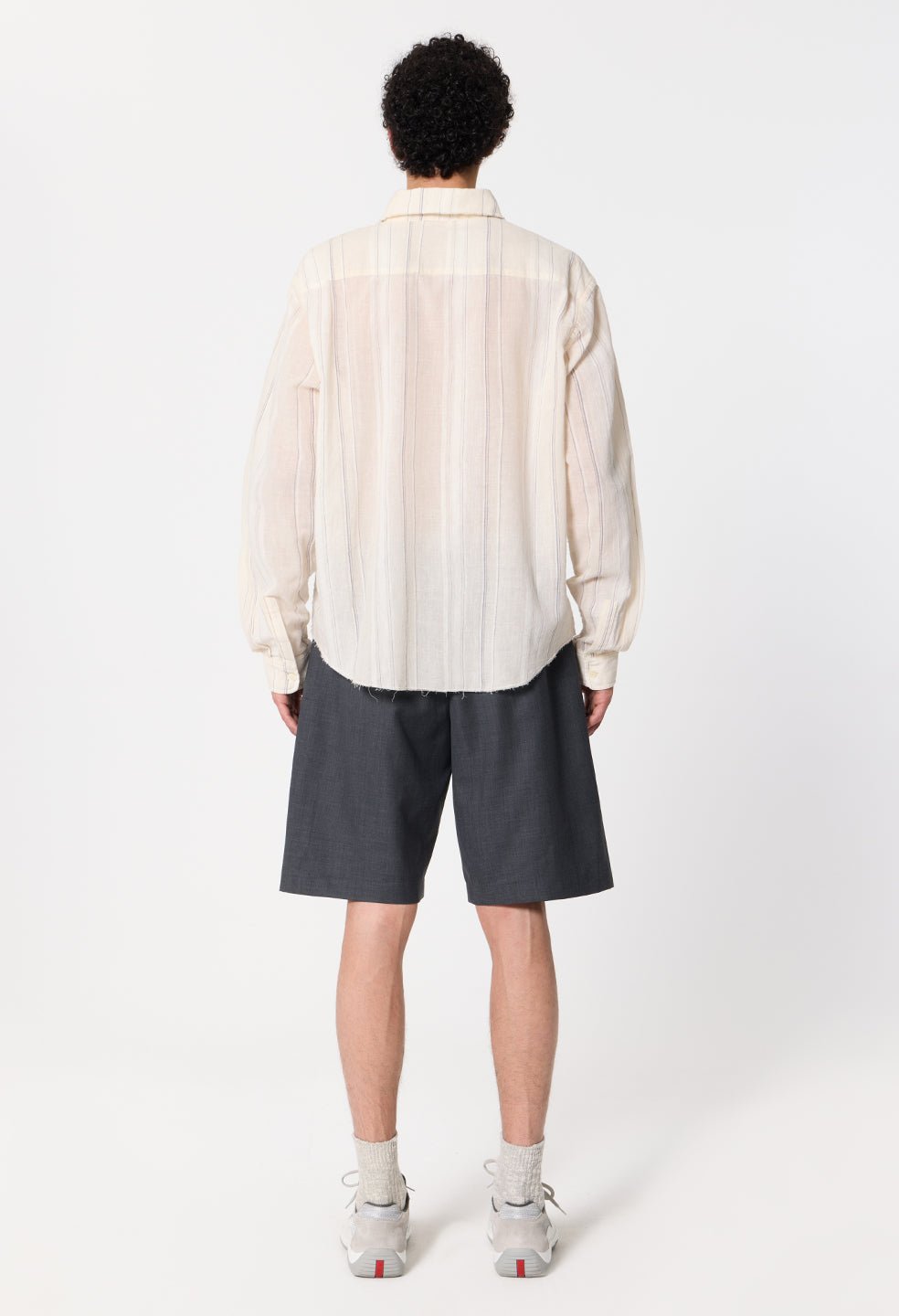 Wool Wide Easy Shorts / Charcoal - Image 6