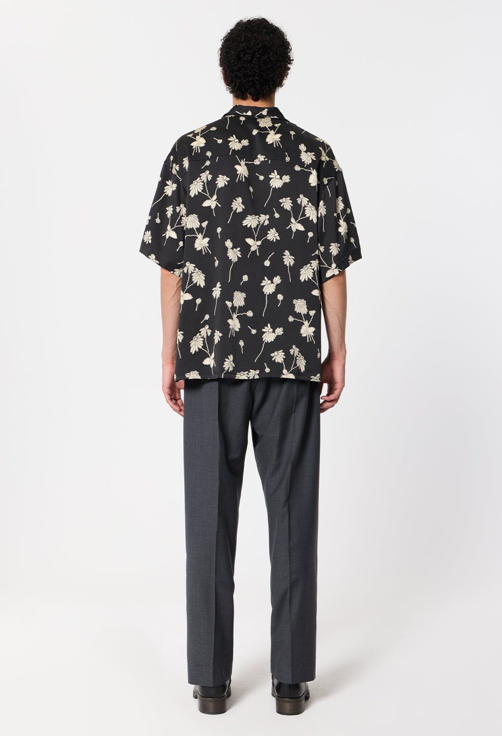 Wool Wide Easy Trouser / Charcoal - Image 6