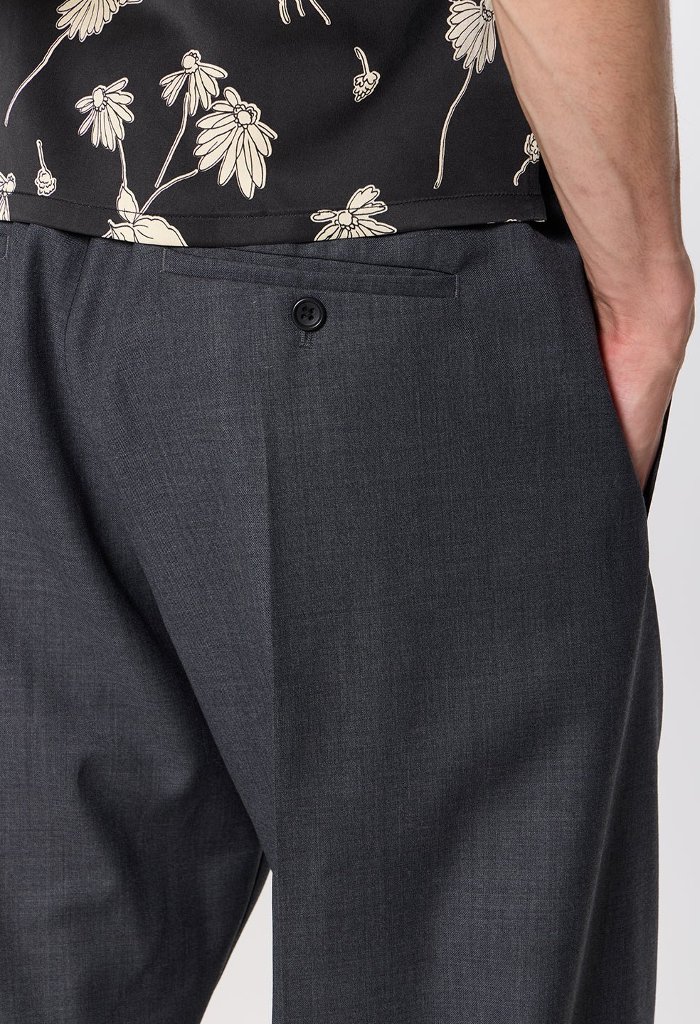 Wool Wide Easy Trouser / Charcoal - Image 8