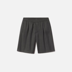 Wool Wide Easy Shorts / Charcoal