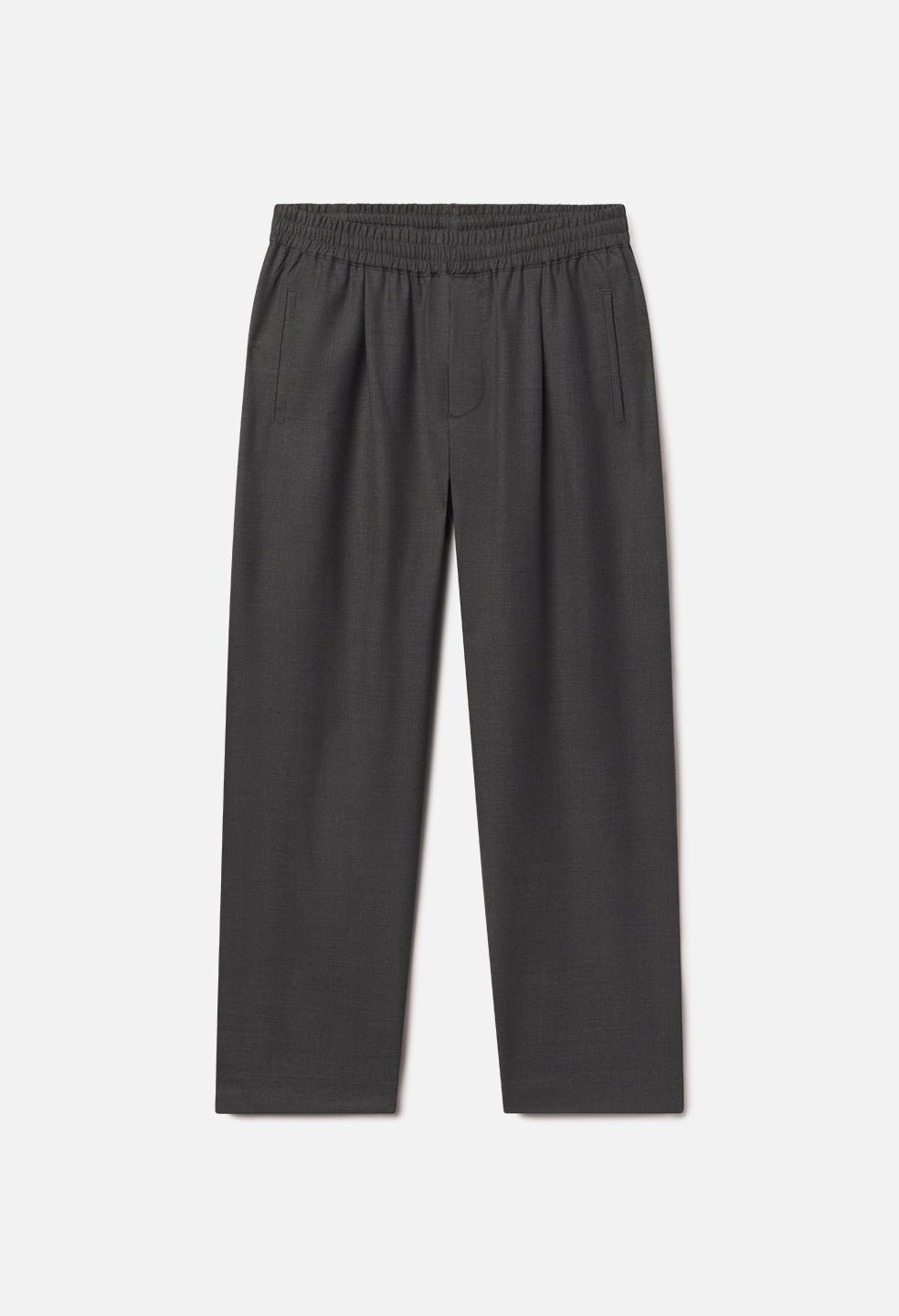 Wool Wide Easy Trouser / Charcoal