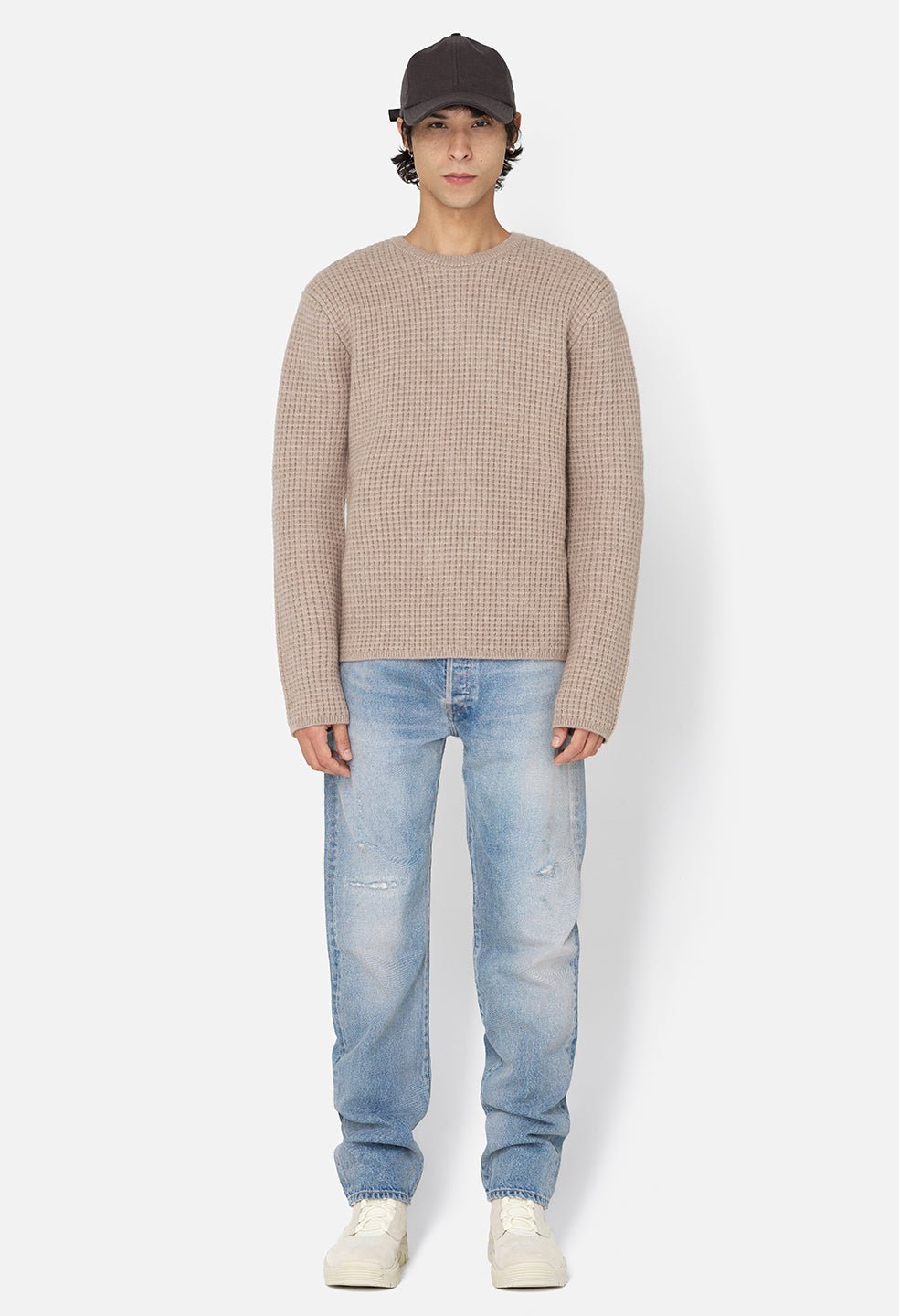 Wool Waffle Knit Crew / Wheat - Image 3