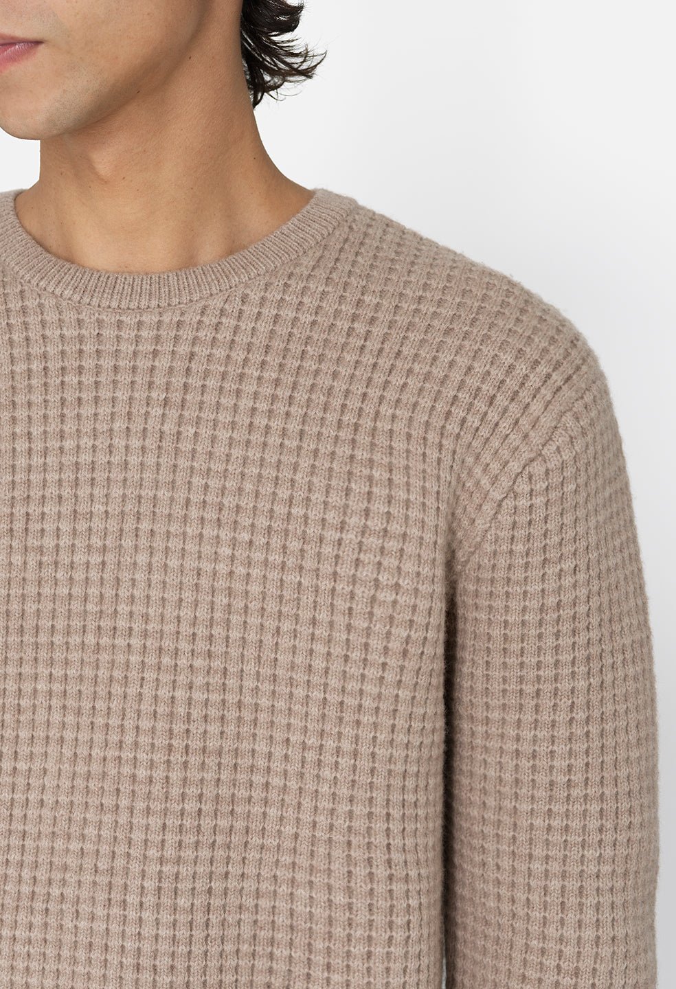 Wool Waffle Knit Crew / Wheat - Image 6