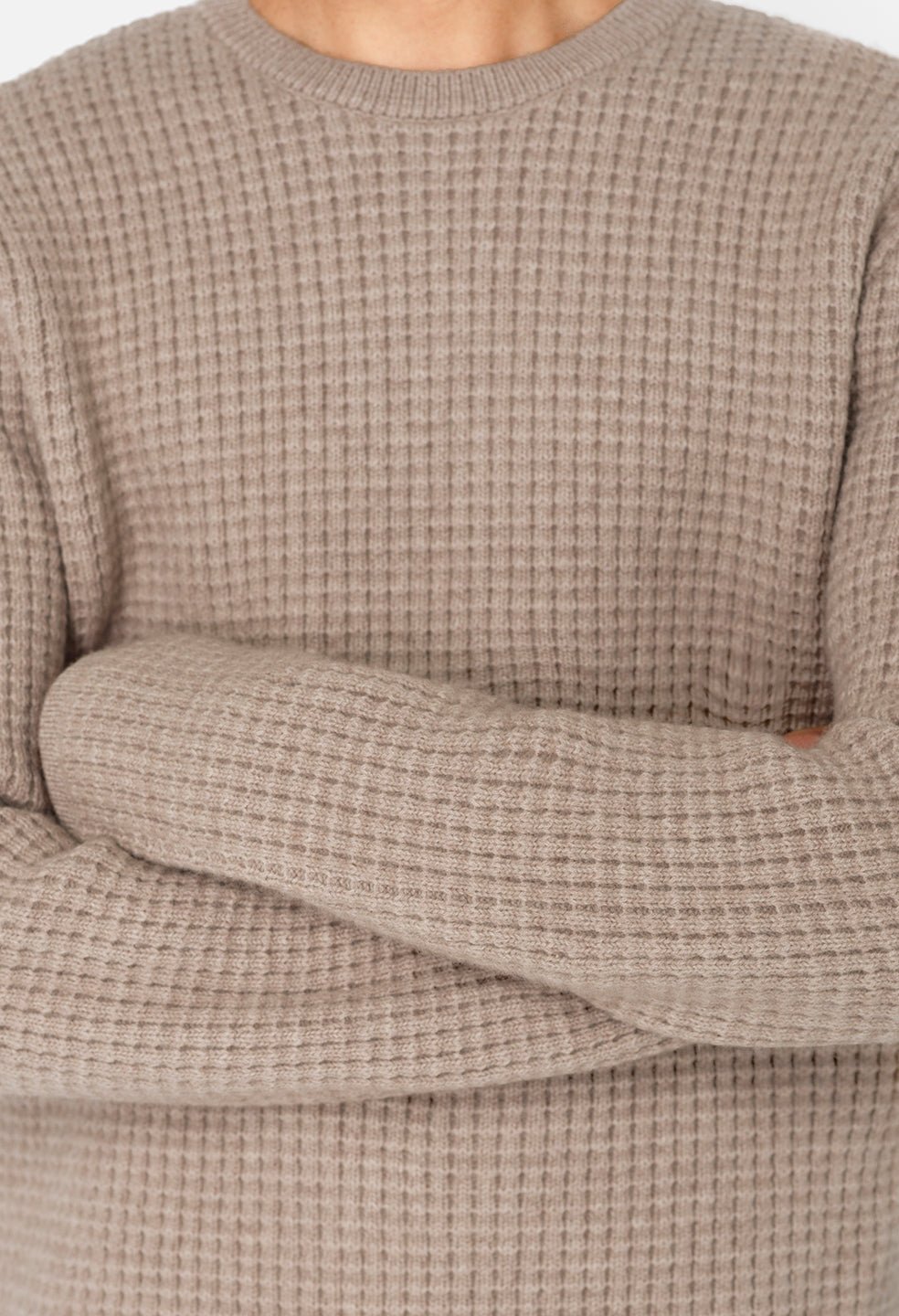 Wool Waffle Knit Crew / Wheat - Image 7