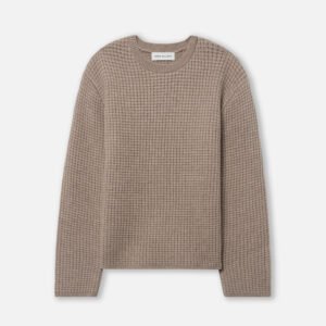 Wool Waffle Knit Crew / Wheat