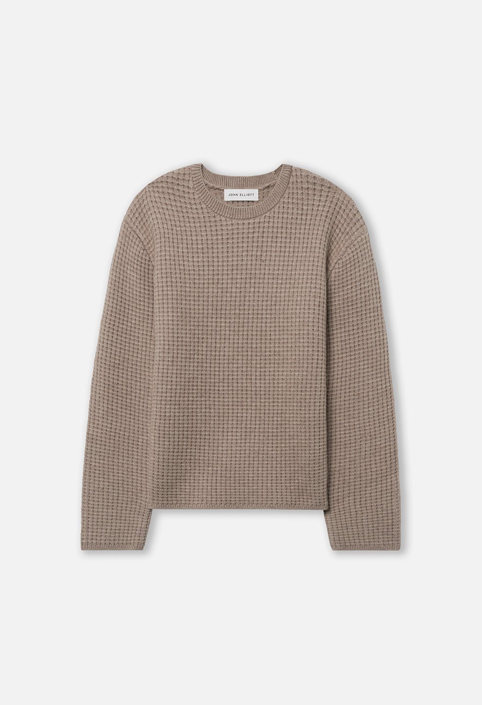 Wool Waffle Knit Crew / Wheat