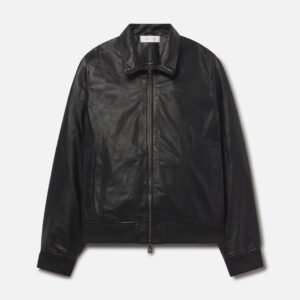 Leather Curson Bomber / Black